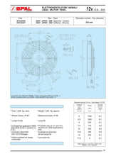 Load image into Gallery viewer, SPAL Universal Fan 09" Fan Skew Blade Pull 12V (602CFM) (52mm Deep)