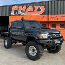 Load image into Gallery viewer, Toyota Landcruiser 79 Series (2016-2027) Single Cab (ANGLED) Phat Bars Rock Sliders/Side Steps – Powdercoated