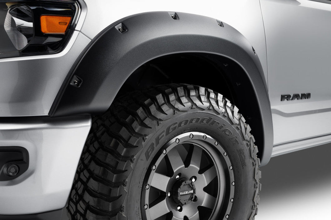 Ram 3500HD (2021-2024) CREW CAB Bushwacker Forge Textured Black Front And Rear Truck Wheel Fender Flares (4PC)
