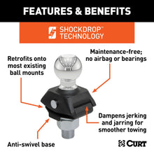 Load image into Gallery viewer, CURT RockerBall - ShockDrop 50mm Tow Ball