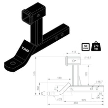 Load image into Gallery viewer, TAG Dual Use Tow Ball Mount - 50mm Square Hitch