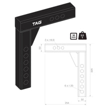 Load image into Gallery viewer, TAG Adjustable Weight Distribution Shank, 50mm Square Hitch, 100mm Drop (3.5T)