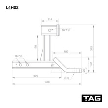 Load image into Gallery viewer, TAG Dual Use Tow Ball Mount - 50mm Square Hitch