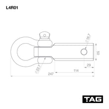 Load image into Gallery viewer, TAG Recovery Hitch - Fixed Bow Shackle (4.75T)