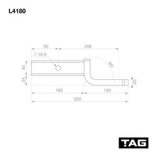 Load image into Gallery viewer, TAG Tow Ball Mount - 208mm Long, 90° Face, 50mm Square Hitch