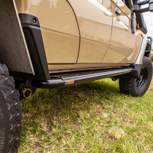 Load image into Gallery viewer, Toyota Landcruiser 78 Series (2016-2027) Troop carrier (FLAT) Phat Bars Rock Sliders/Side Steps – Powdercoated
