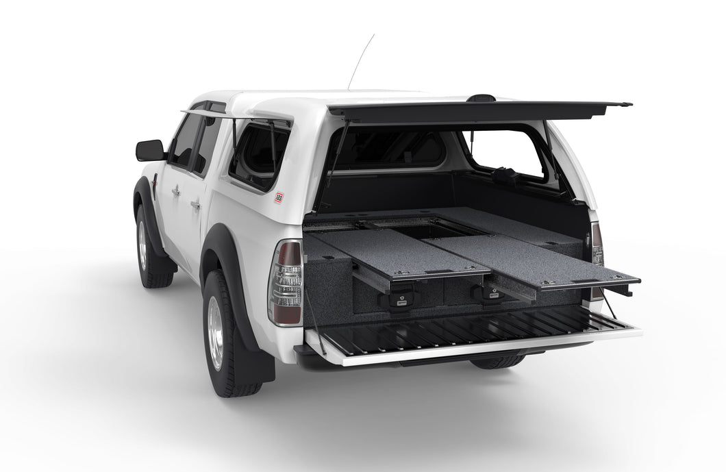 Ford Ranger (2006-2011) 4WD Interiors Dual Roller Floor Drawers Dual Cab