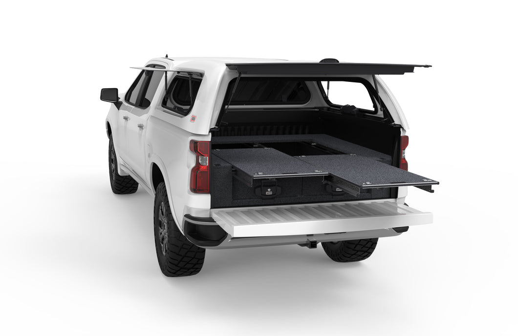 Silverado 1500 (2020-2025) Max Internal Tray Length 1700mm 5'7'' 4WD Interiors Dual Roller Floor Drawers Dual Cab