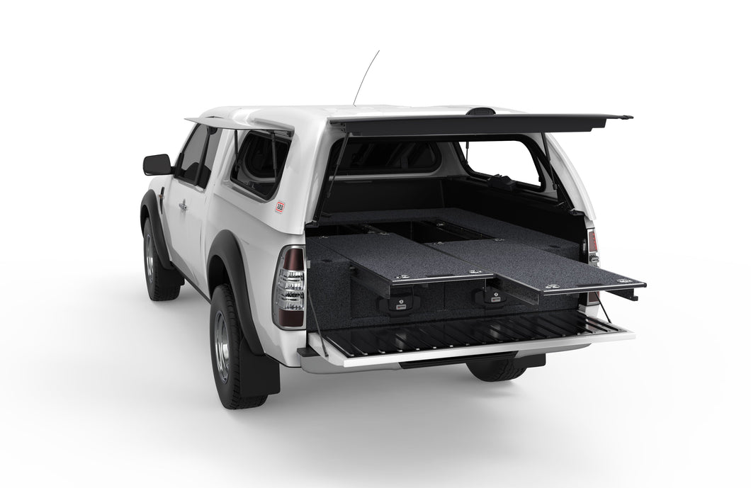 Ford Ranger (2006-2011) 4WD Interiors Dual Roller Floor Drawers Super Cab/extra Cab
