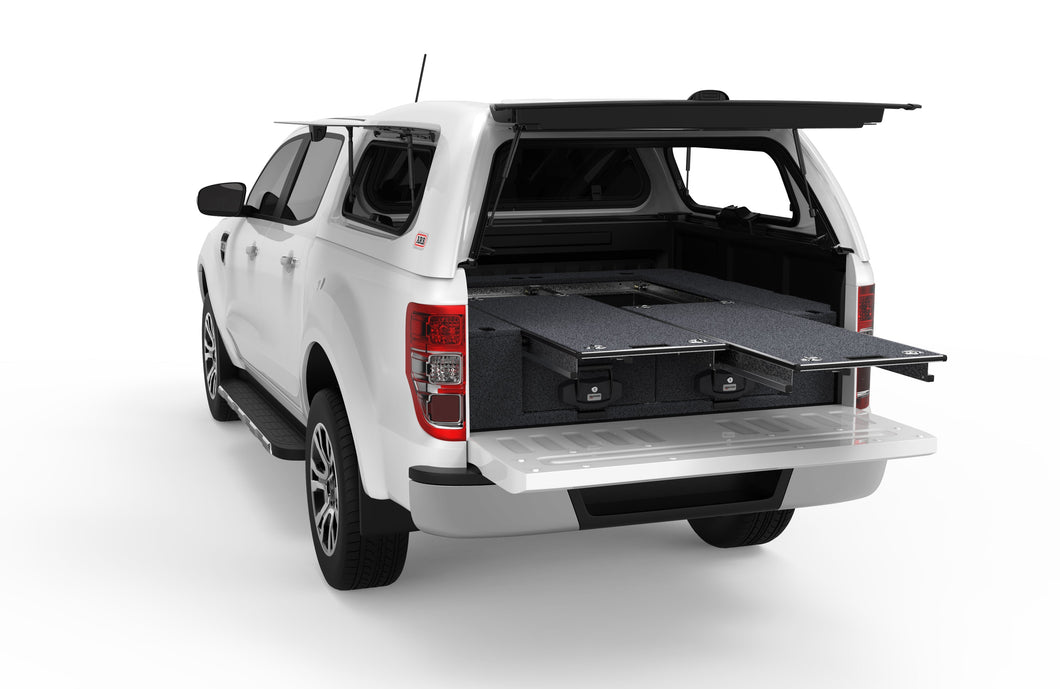 Ford Ranger (2018-2022) PXIII 4WD Interiors Dual Roller Floor Drawers Dual Cab