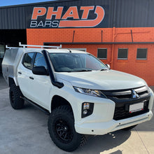Load image into Gallery viewer, Mitsubishi Triton (2018-2024) MR (ANGLED) Phat Bars Rock Sliders/Side Steps – Powdercoated
