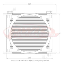 Load image into Gallery viewer, Universal Engine Oil Cooler Plate and Fin 280 x 256 x 37mm (28 Row) suits 9&quot; SPAL Fan, Temp Switch Boss
