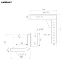 Load image into Gallery viewer, TAG Adjustable Heavy Duty Tow Ball Mount - 90° Face, 50mm Square Hitch
