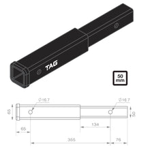 Load image into Gallery viewer, TAG Hitch Extender - Length 356mm, 50mm Square Hitch
