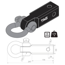 Load image into Gallery viewer, TAG Recovery Hitch - Fixed Bow Shackle (4.75T)
