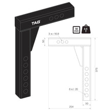 Load image into Gallery viewer, TAG Adjustable Weight Distribution Shank - 50mm Square Hitch, 150mm Drop (3.5T)
