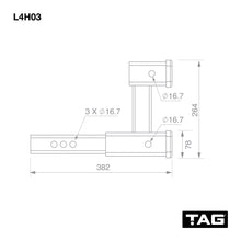Load image into Gallery viewer, TAG Dual Receiver Hitch Extender - 50mm Square
