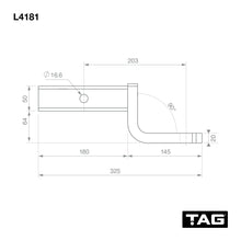 Load image into Gallery viewer, TAG Tow Ball Mount - 203mm Long,  90° Face, 50mm Square Hitch
