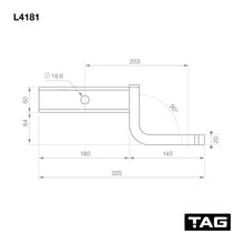 Load image into Gallery viewer, TAG Tow Ball Mount - 203mm Long,  90° Face, 50mm Square Hitch
