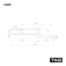 Load image into Gallery viewer, TAG Tow Ball Mount - 268mm Long, 90° Face, 50mm Square Hitch
