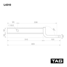 Load image into Gallery viewer, TAG Tow Ball Mount - 338mm Long, 90°Face, 50mm Square Hitch
