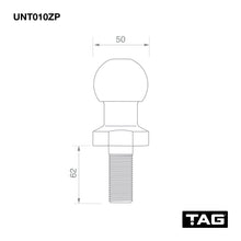 Load image into Gallery viewer, TAG Zinc Plated Tow Ball - 50mm, 3.5 tonne

