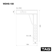 Load image into Gallery viewer, TAG Adjustable Weight Distribution Shank - 50mm Square Hitch, 150mm Drop (3.5T)
