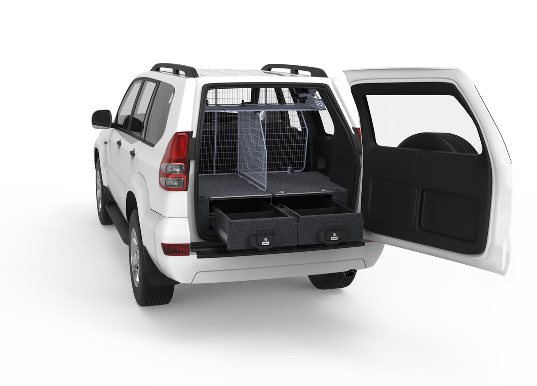 Toyota Landcruiser Prado 120 Series (2002-2009) With Rear Air Con 4WD Interiors Fixed Floor Drawers Wagon