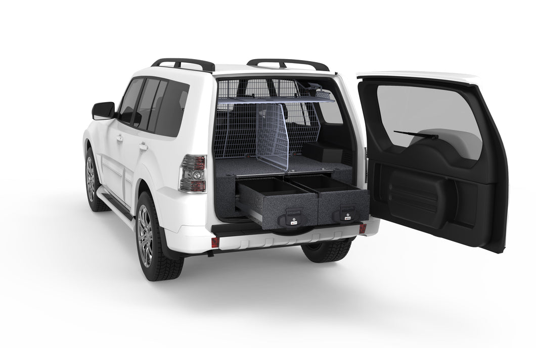 Mitsubishi Pajero (2010-2021) Platinum With Sub Woofer 4WD Interiors Fixed Floor Drawers Dual Cab