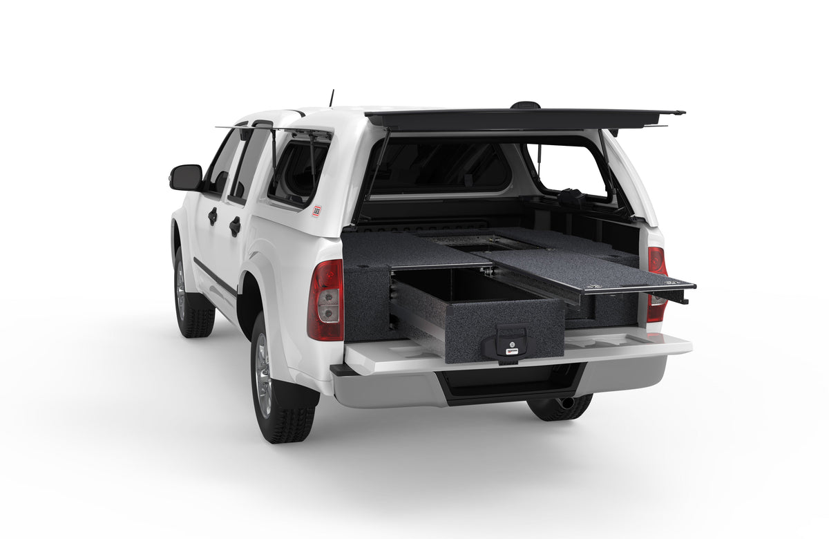 Holden Rodeo (2002-2012) 4WD Interiors Single Roller Floor Drawers Dua ...