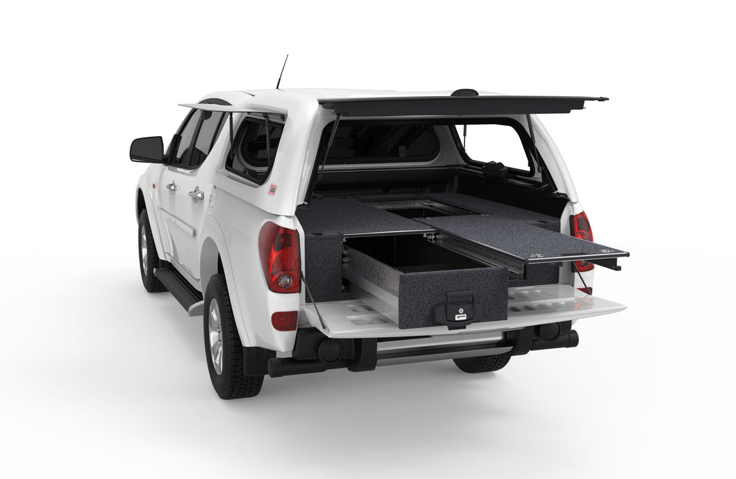 Mitsubishi Triton (2009-2015) MN 4WD Interiors Single Roller Floor Drawers Dual Cab