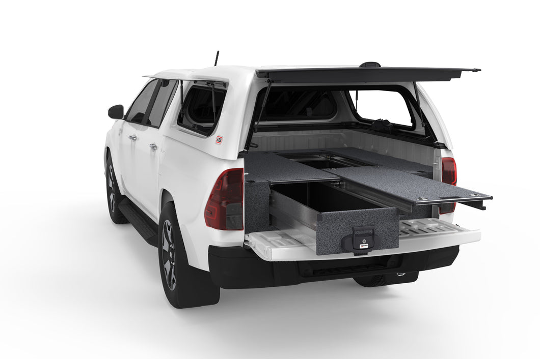 Toyota Hilux (2015-2021) N80 GUN 4WD Interiors Single Roller Floor Drawers Dual Cab