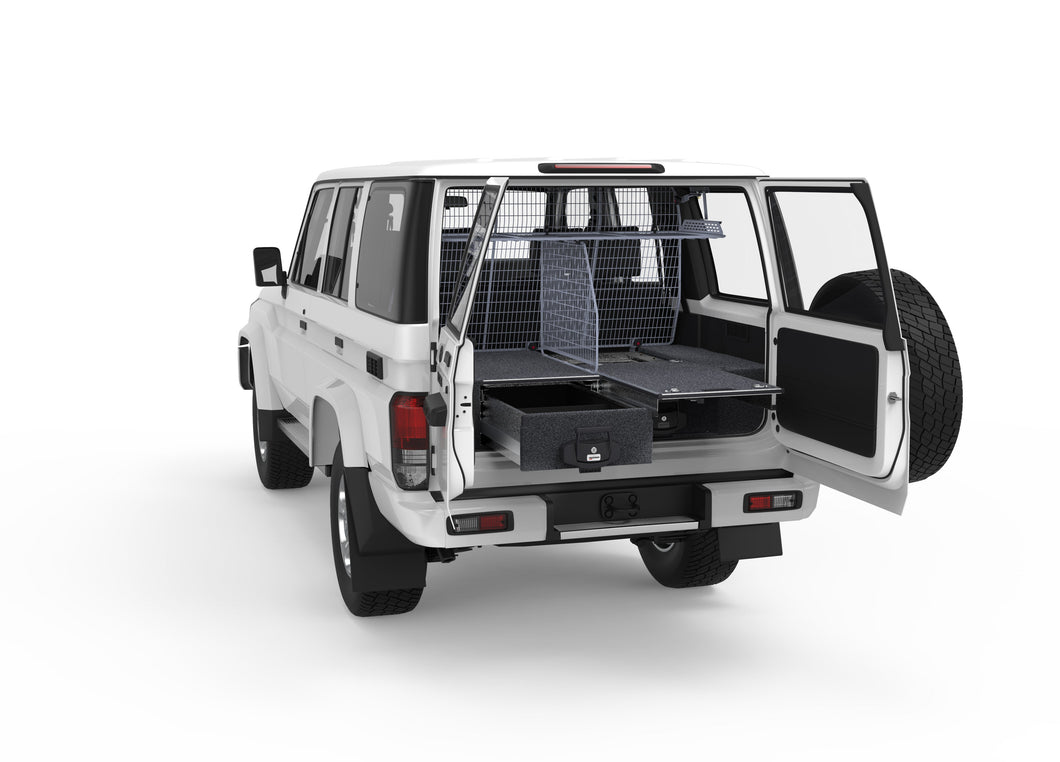 Toyota Landcruiser 70 Series (2007-2009) 76 Series 4WD Interiors Single Roller Floor Drawers Wagon