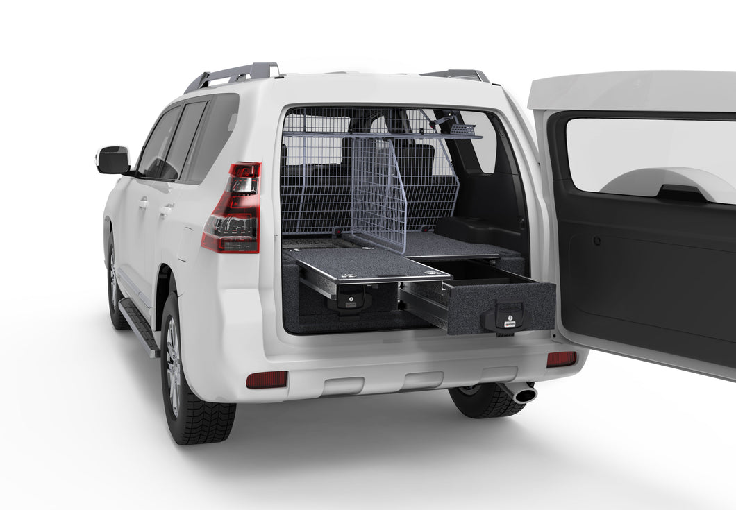 Toyota Landcruiser Prado 150 Series (2009-2025) GX 7 Seater 4WD Interiors Single Roller Floor Drawers Wagon