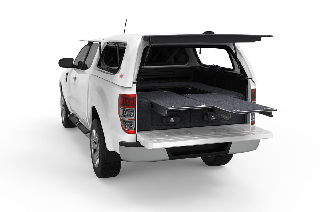 Ford Ranger (2011-2015) PXI 4WD Interiors Dual Roller Floor Drawers Super Cab/extra Cab