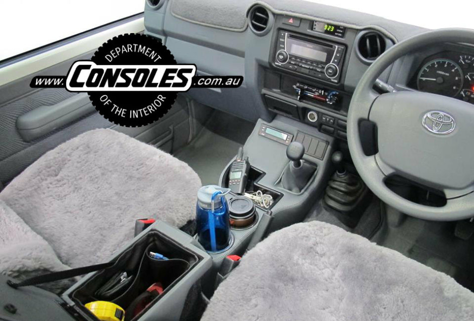 Toyota Landcruiser (2016-2021) 79 Series Single Cab FULL Length Floor Console - Design 2 - Department of Interior