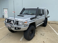 Load image into Gallery viewer, Toyota Landcruiser 70 Series Dual Stainless Snorkel/ Dual Airbox Ultimate Fatz Fabrication Package
