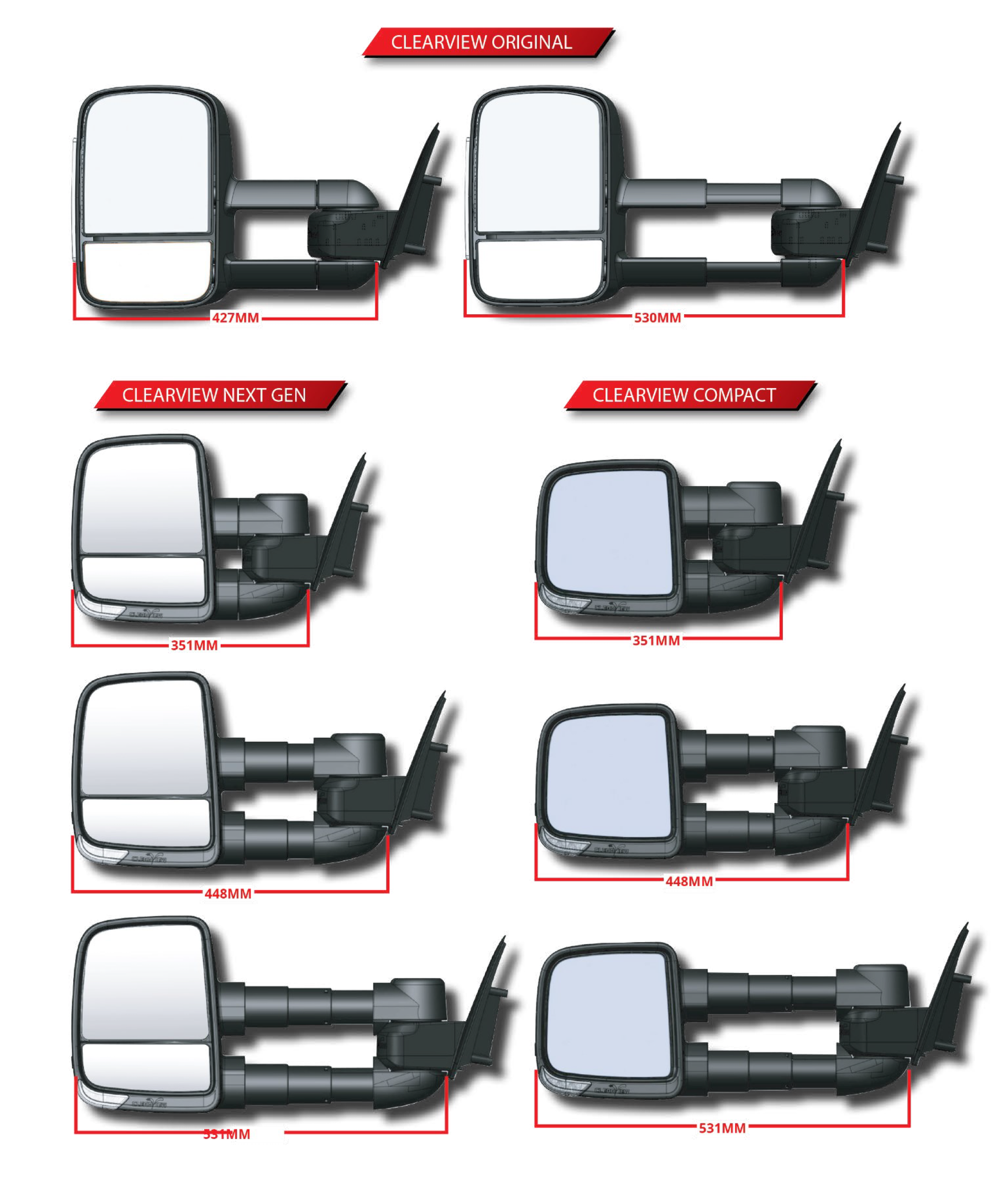 Clearview towing mirrors hilux on sale