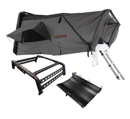 Roof Top Tent Camping Package - 4 Person Hard Shell Tent - Canyon Off-Road