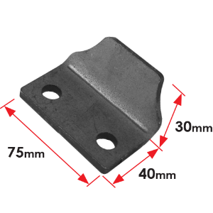 Chain block - Angled, 2 holes, 75 x 40 x 30mm