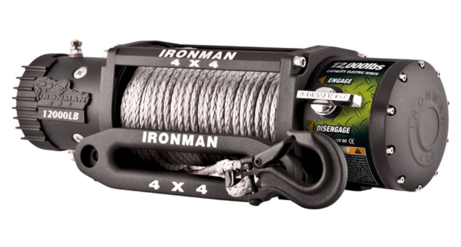Ironman 12,000LBS Monster Winch (SYNTHETIC ROPE)  (SKU: WWB12000SR)